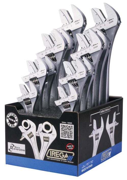 IREGA Reversible Adjustable Wrench Chrome Style 92 wide Garrick Herbert