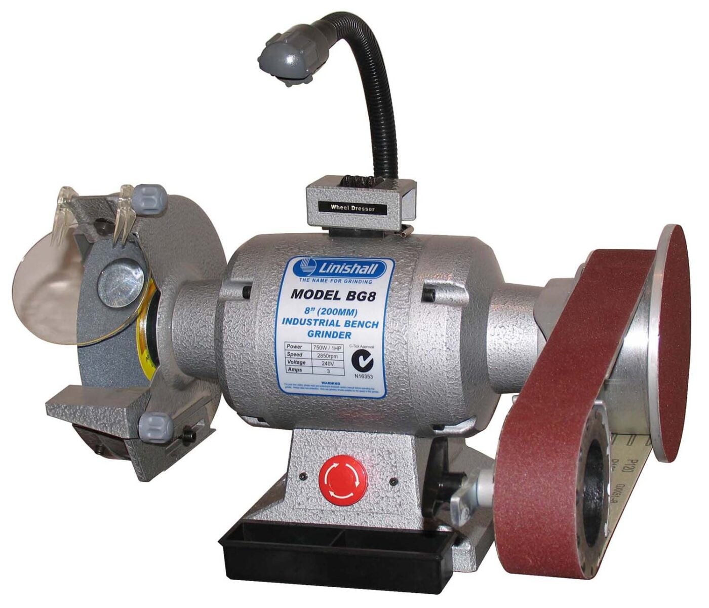 LINISHALL HD 8in Grinder with 915/50 Belt & Disc Attachment Garrick